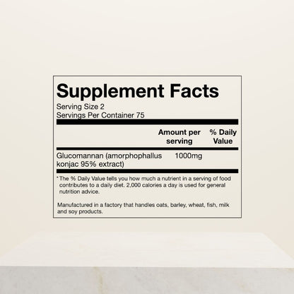 Hunger Control 2.0, Glucomannan | 150 Capsules